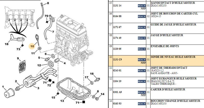 Sonde De Niveau Huile Moteur