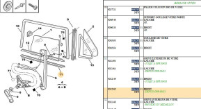 Right rear window outer seal