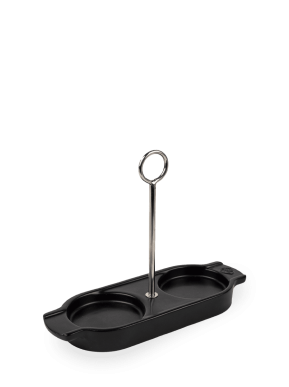 Linea ceramic tray for 2 mills black