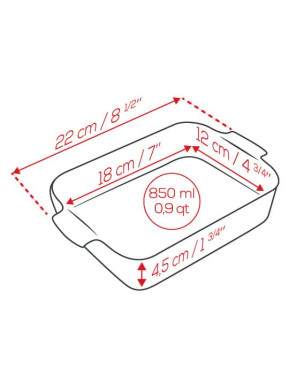 Plat rectangle 22cm vert foret