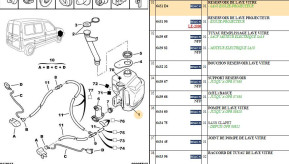 Reservoir de lave-vitre avant ou arriere