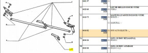 Front windshield wiper motor crank