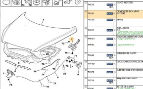 Charniere de capot gauche