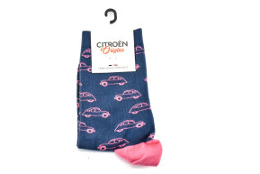 Chaussettes femme 2cv bleu/fushia 35/41