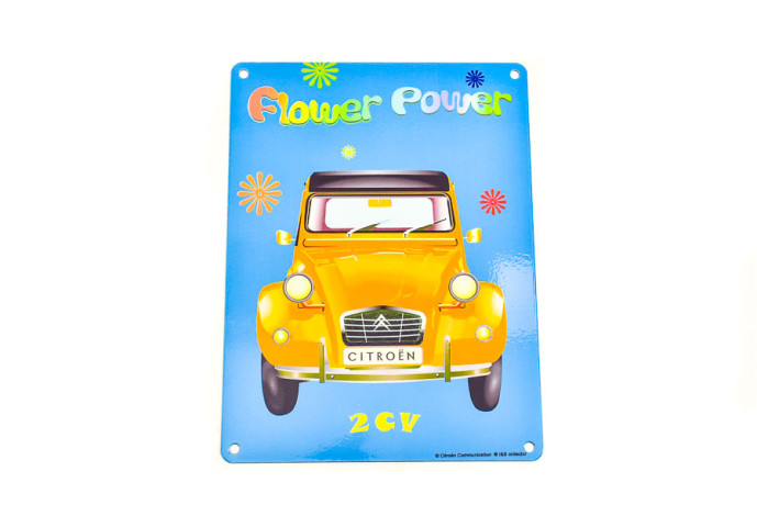 Metal plate fl 2cv flower blue