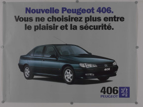 Affiche 406 verte plaisir securite 1995