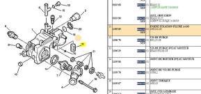 Insert fixation filtre a gazole