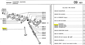 Lot de 4 soupapes d'admission