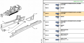 Left exterior floor frame