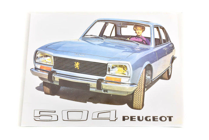 Affiche peugeot 504 bleu...