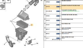 Filtering element air filter