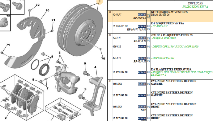 Kit 2 front ventilated discs