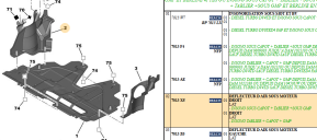 Deflecteur d'air sous moteur droit