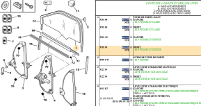 Vitre de porte avant droite