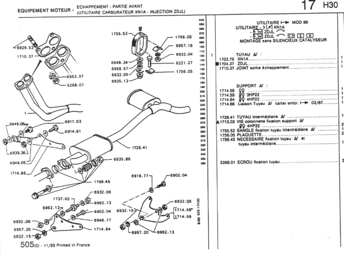 Front exhaust pipe