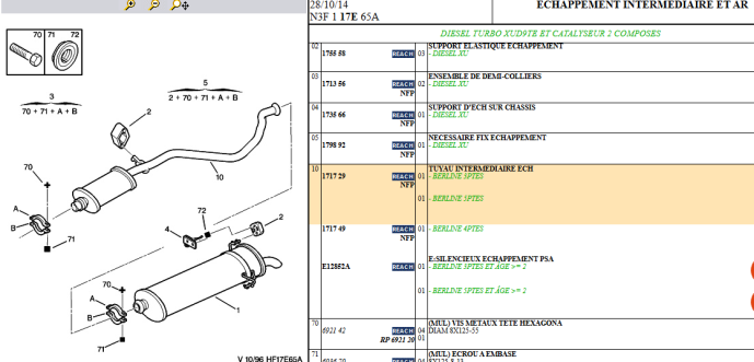 Intermediate exhaust pipe