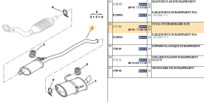 Intermediate exhaust pipe