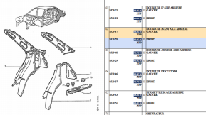 Doublure avant aile arriere gauche