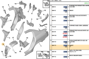 Front right rear wing mudguard screen