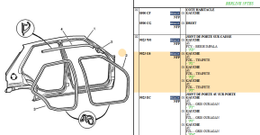 Door seal on left front body