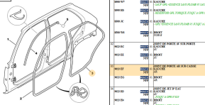 Rear door seal on left body