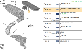 Filtering element air filter