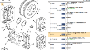 Set of 4 front brake pads