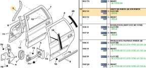 Rear door seal on left rear door