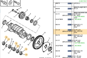 Half bearing bushing normal side