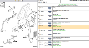 Clutch control cable length 637 mm