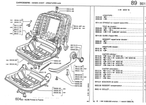 Left front backrest lever return spring