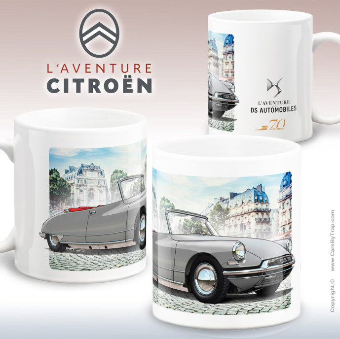 Mug ds 19 cabriolet grise 1961