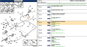 Secondary brake cable length 1077