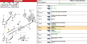 Right secondary brake cable l:1365mm