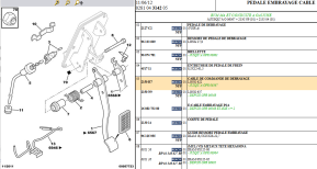 Clutch control cable l:622mm