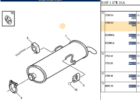 Rear exhaust muffler