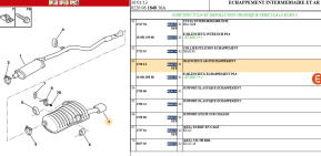 Rear exhaust muffler