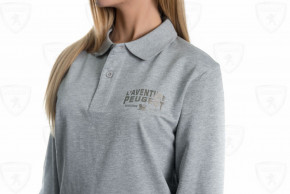 Peugeot adventure unisex polo shirt gray logo on back