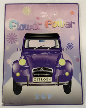 Metal plate 2cv purple 30x40cm