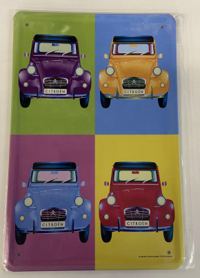 Metal plate 4 visuals 2cv 30x20cm