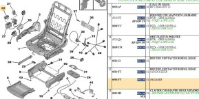 Passenger seat adjustment switch button