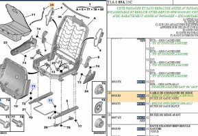 Front seat control cable