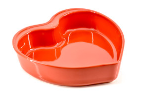 Ceramic red heart dish