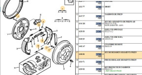 Jeu de ressorts segments frein arriere