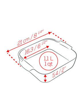 Terracotta square dish 21cm