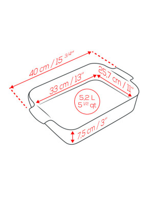 Rectangle dish terracotta 40cm