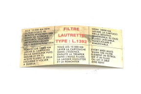 Etiquette filtre lautrette