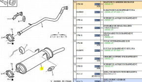 Rear exhaust muffler