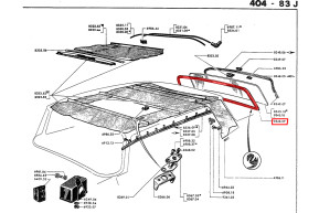 Rear window gasket 404 berline