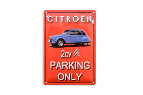 Relief metal plate 2cv parking 30x20cm